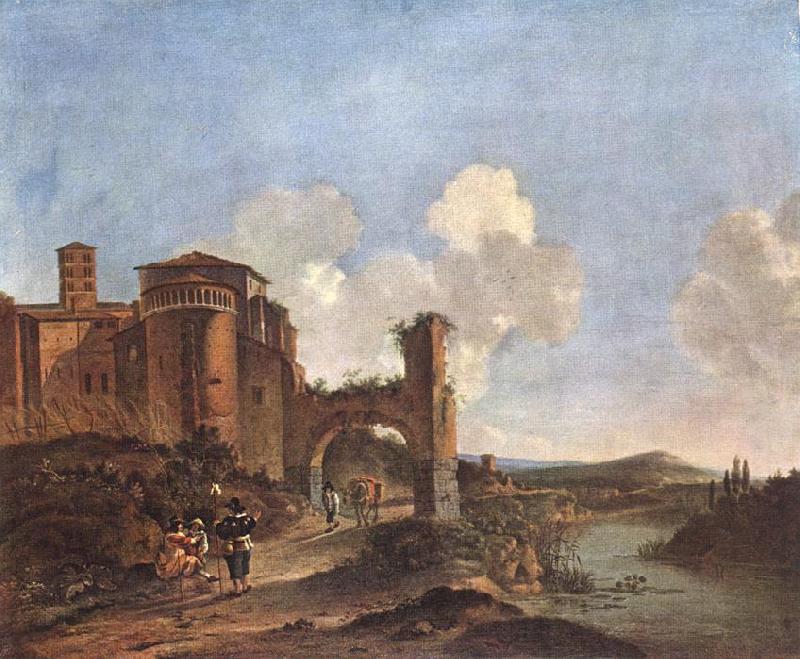 ASSELYN, Jan Italian Landscape with SS. Giovanni e Paolo in Rome Sweden oil painting art